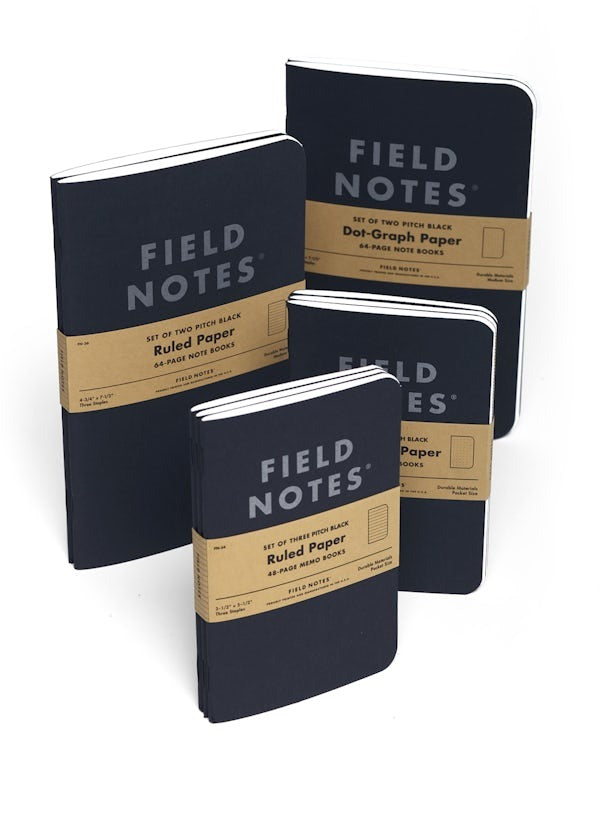 Pitch Black Notebook - Ruled or Dot-Graph